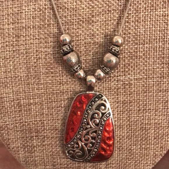 Jewelry - Silver and Orange Necklace